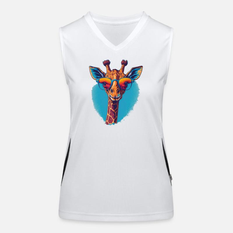 Giraffe mit Durchblick Funktionelles Kontrast-Tank Top für Frauen