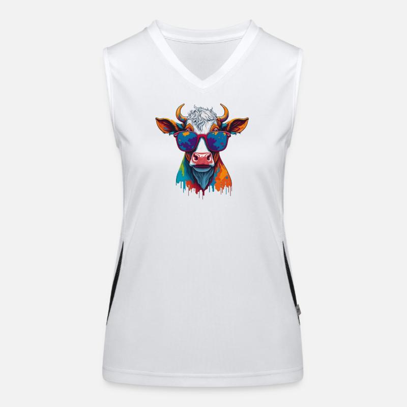 coole Kuh Funktionelles Kontrast-Tank Top für Frauen