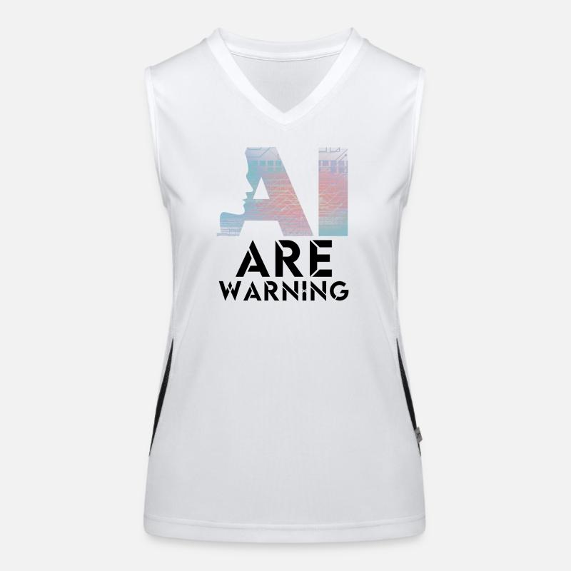 AI alert Caution artificial intelligence Women's Functional Contrast Tank Top