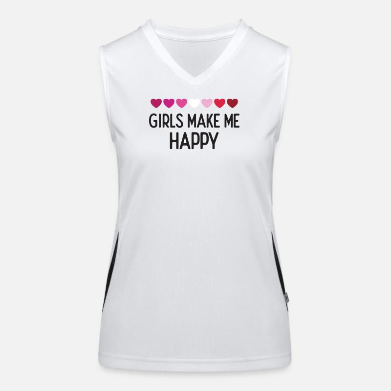 Pride Month LGBTQ - Mädchen machen mich glücklich Funktionelles Kontrast-Tank Top für Frauen