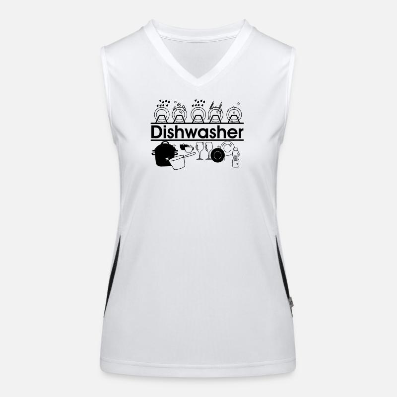 Dishwasher logo dishwashing kitchen Women's Functional Contrast Tank Top
