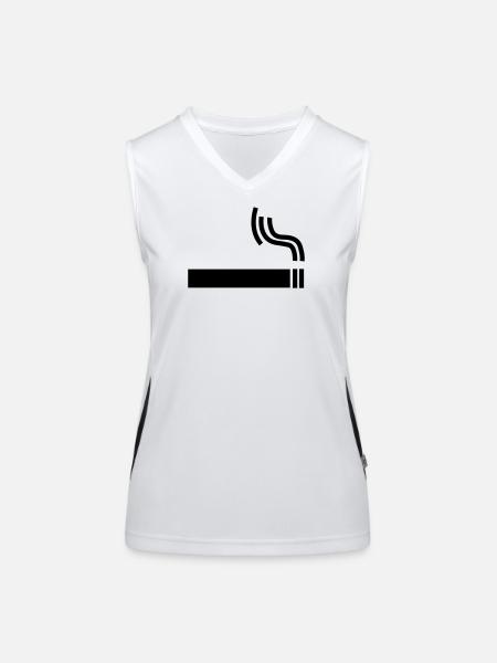Zigarette Cigarette raucherpause - Funktionelles Kontrast-Tank Top für Frauen - Weiß/Schwarz - Vorne