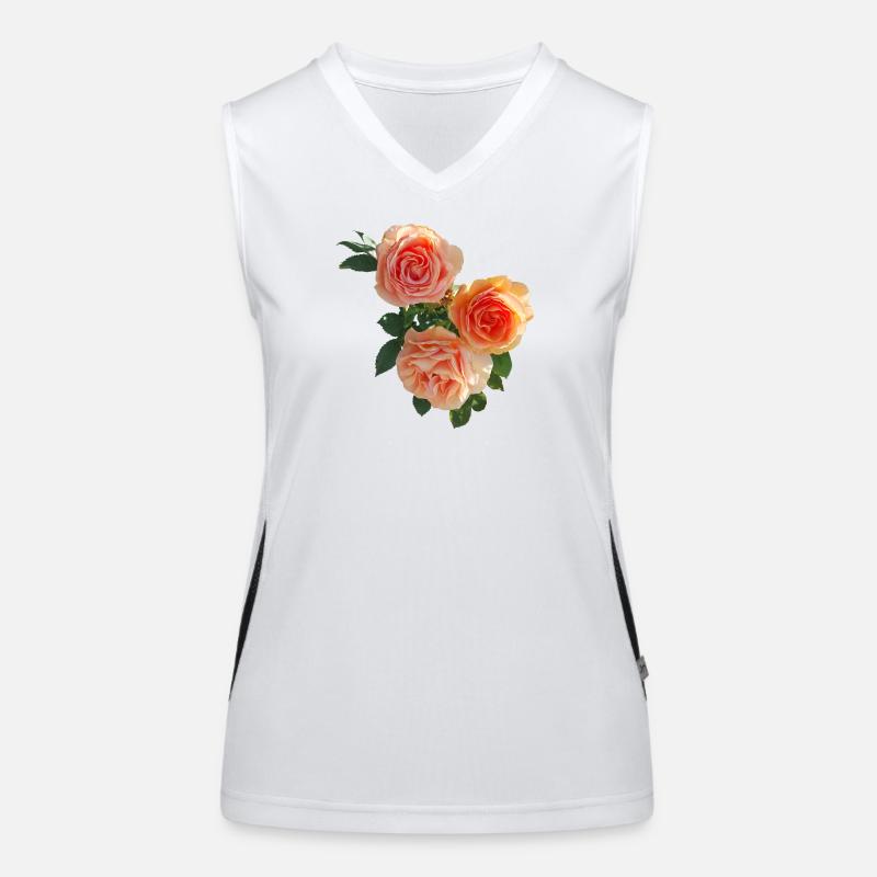 Pfirsichrosen Bouquet Funktionelles Kontrast-Tank Top für Frauen