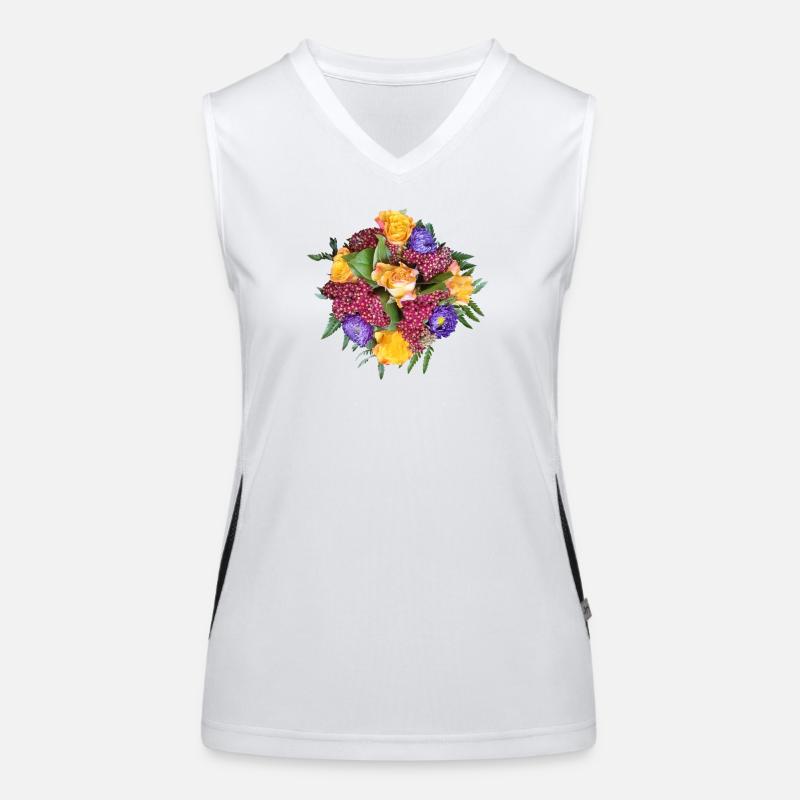 Mélange bouquet de roses jaune-violet Débardeur respirant contrasté Femme