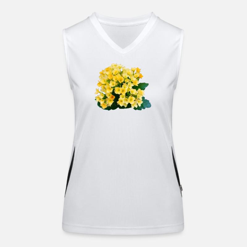 Fleurs printanières jaune doré Débardeur respirant contrasté Femme