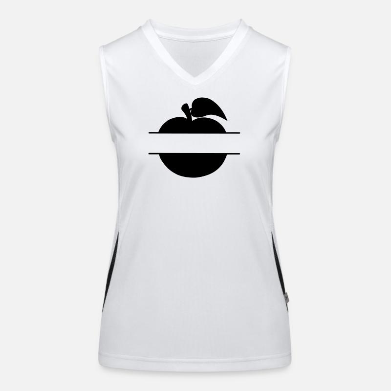 Textausschnitt im Apfel Funktionelles Kontrast-Tank Top für Frauen