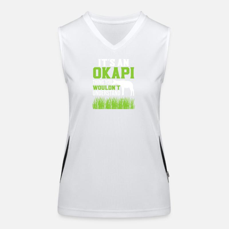 Okapi Zooabenteuer Funktionelles Kontrast-Tank Top für Frauen