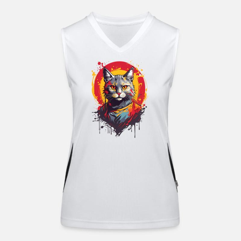 Coole Katze Funktionelles Kontrast-Tank Top für Frauen