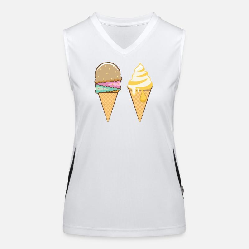 Rainbow Scoops & Gold Drizzle Cone Duo Women's Functional Contrast Tank Top