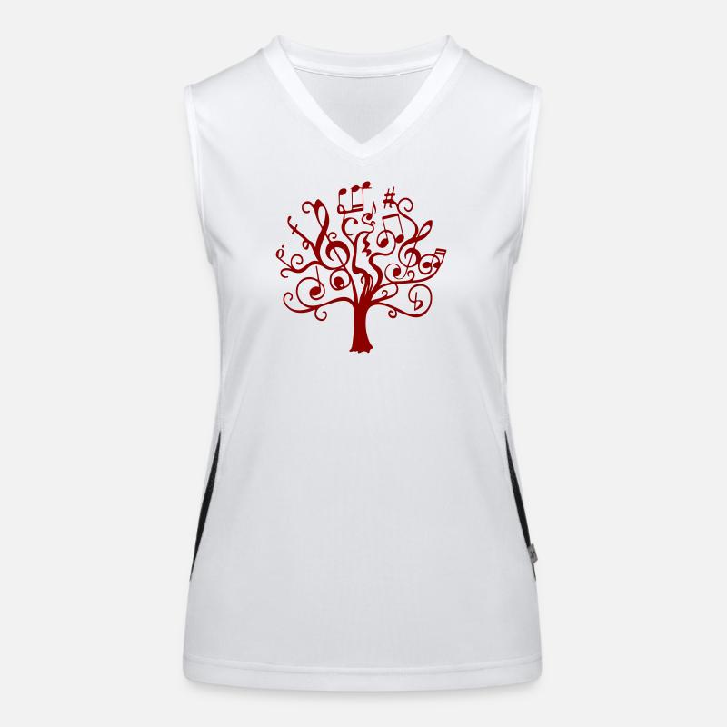 Arbre de notes rouge Débardeur respirant contrasté Femme