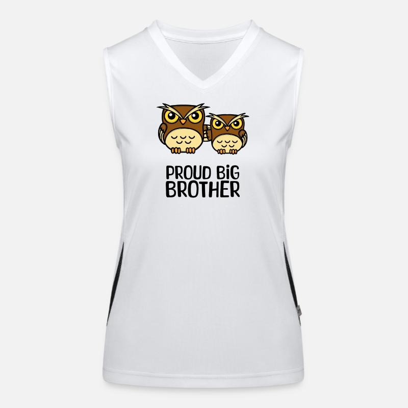 Eule Stolzer Großer Bruder Statement Bruderherz Funktionelles Kontrast-Tank Top für Frauen
