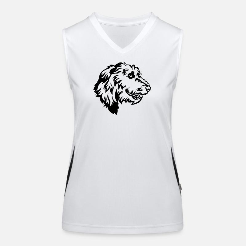 Irish Wolfhound Head Women's Functional Contrast Tank Top