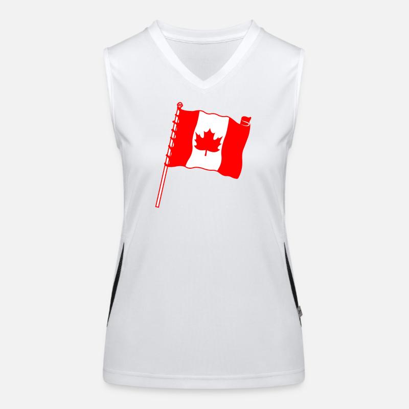 Drapeau : Feuille d’érable du Canada Débardeur respirant contrasté Femme
