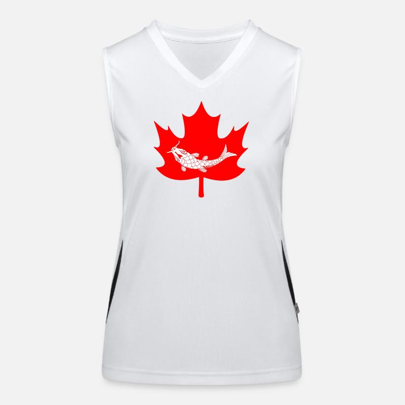 Logo du poisson-feuille d’érable du Canada Débardeur respirant contrasté Femme