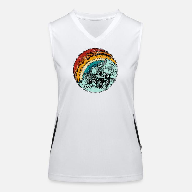 Jeep Trail Under Rainbow Peaks Women's Functional Contrast Tank Top