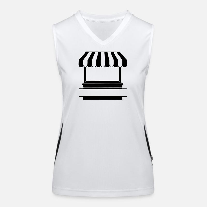 Marktstand-Logo transparent Funktionelles Kontrast-Tank Top für Frauen
