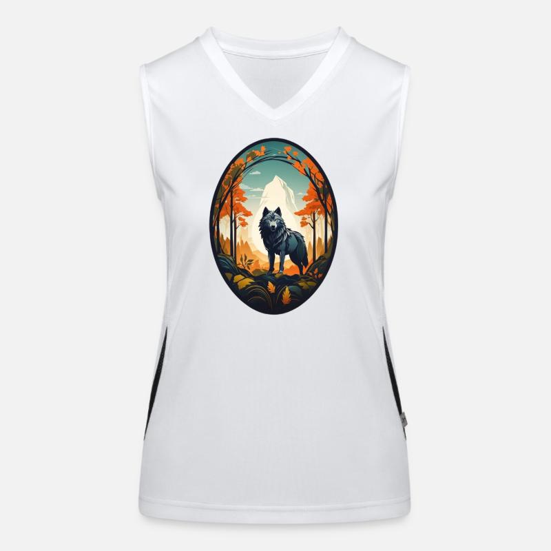 Waldbewohner Wolf Funktionelles Kontrast-Tank Top für Frauen