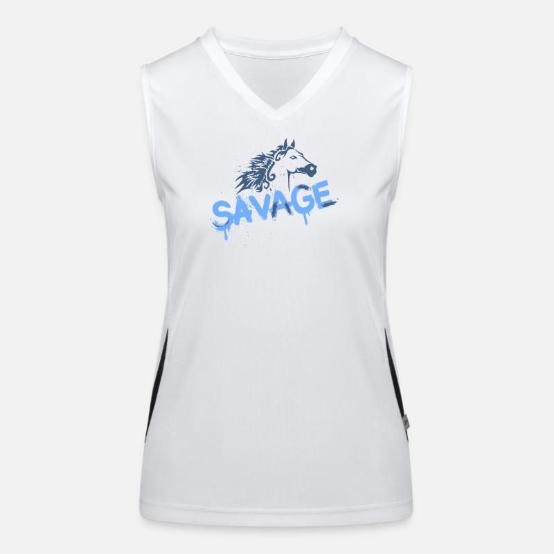 Conception de graffiti de cheval sauvage Débardeur respirant contrasté Femme