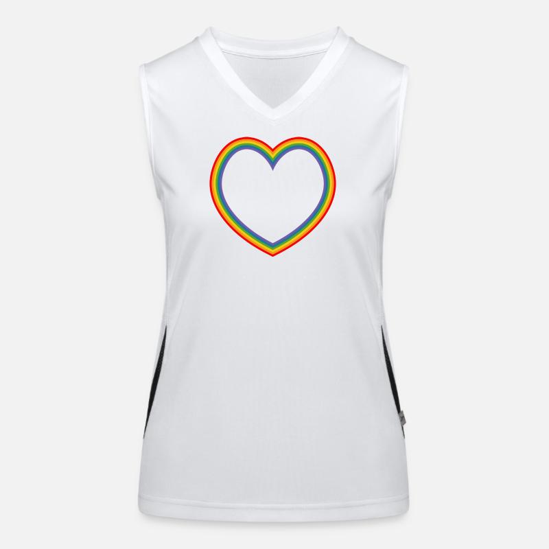 LGBT Regenbogen Herz lgbt csd tshirt Funktionelles Kontrast-Tank Top für Frauen