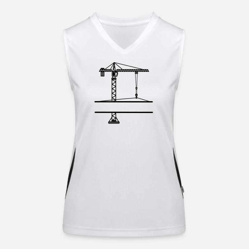 Construction crane with banner Women's Functional Contrast Tank Top
