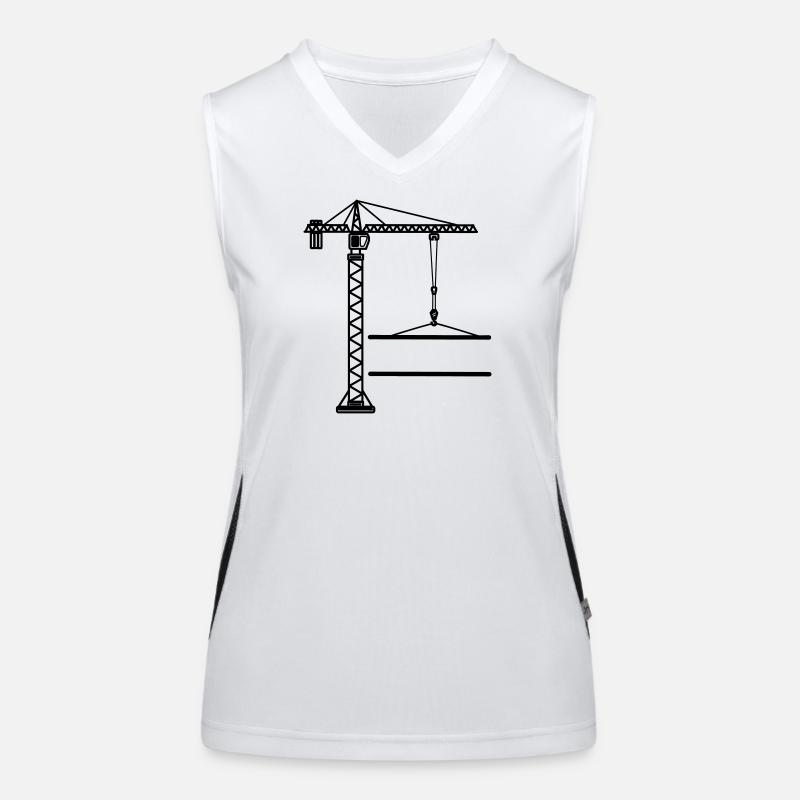 Construction crane banner logo Women's Functional Contrast Tank Top