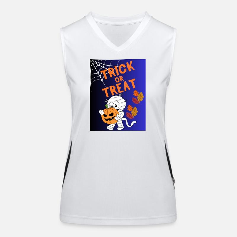 Trick oder Treat Mumie Kürbis Funktionelles Kontrast-Tank Top für Frauen