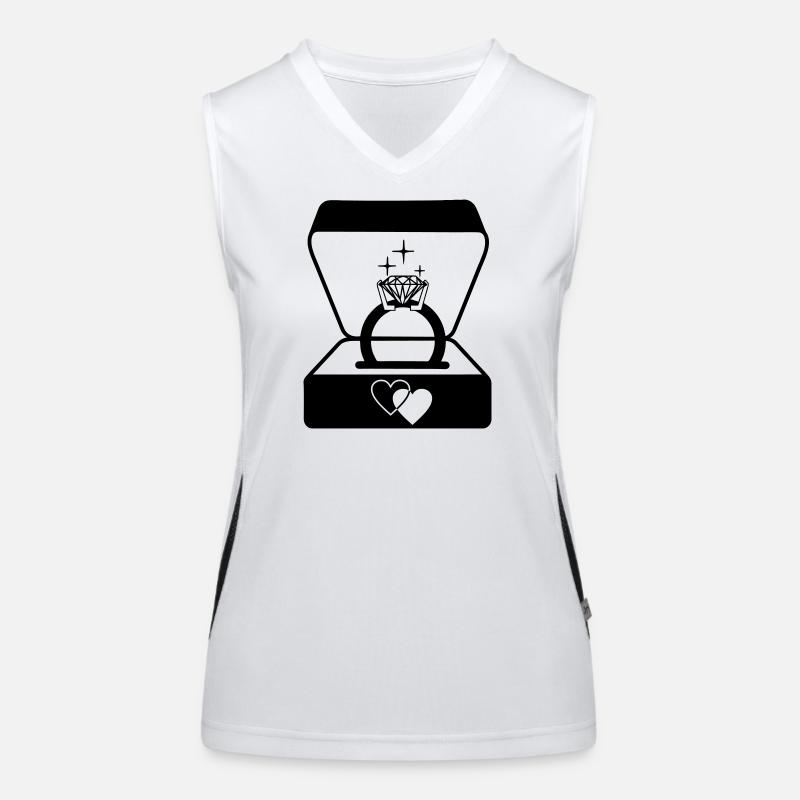 Jeweler wedding ring in box Women's Functional Contrast Tank Top
