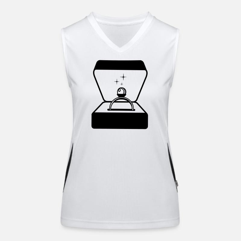 Ring mit Perle in Box Funktionelles Kontrast-Tank Top für Frauen