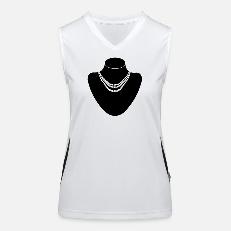 Support col bijoutier avec collier perles Débardeur respirant contrasté Femme