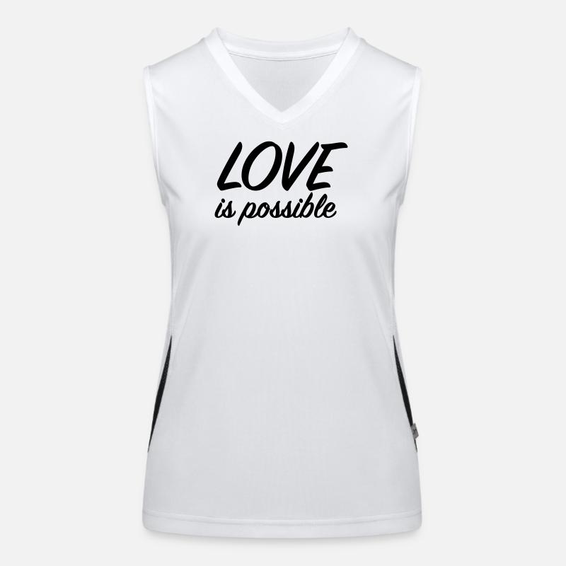 L’amour est possible - Message d’amour positif Débardeur respirant contrasté Femme