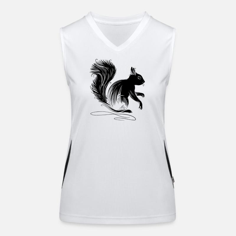 Squirrel Animal Silhouette Women's Functional Contrast Tank Top