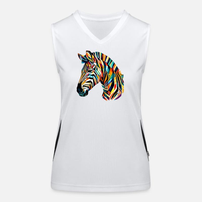 Zebra Funktionelles Kontrast-Tank Top für Frauen
