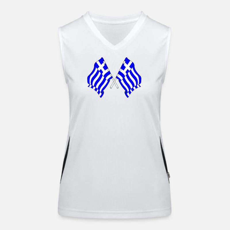 Deux drapeaux de la Grèce Débardeur respirant contrasté Femme