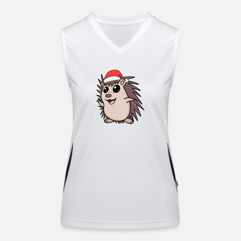 Igel Weihnachten Funktionelles Kontrast-Tank Top für Frauen