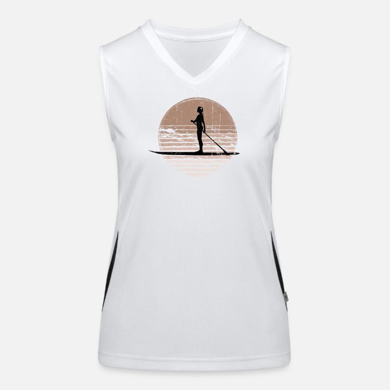 Sunset Paddleboard Silhouette Women's Functional Contrast Tank Top