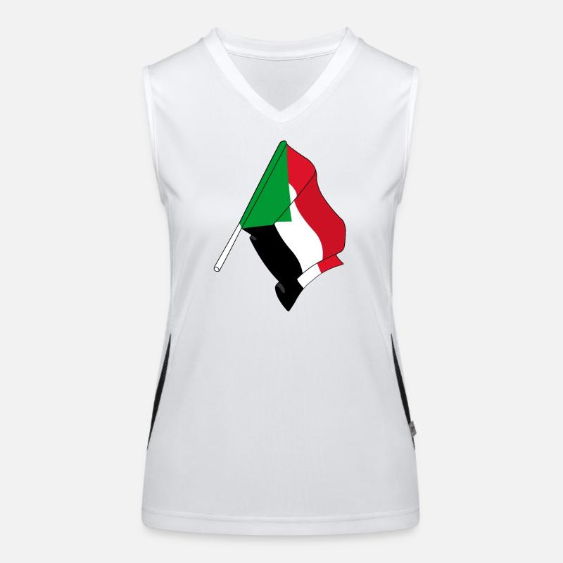 Drapeau Soudan Débardeur respirant contrasté Femme