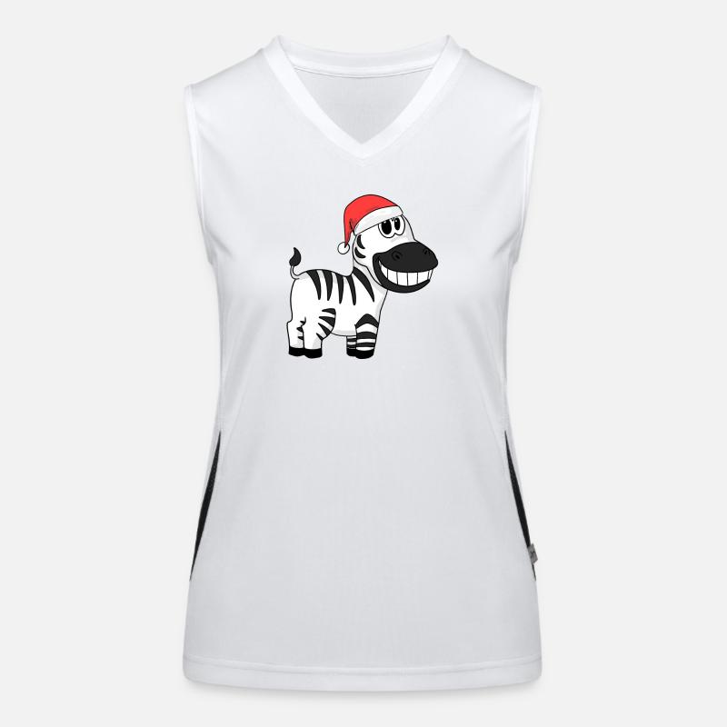Zebra Weihnachten Funktionelles Kontrast-Tank Top für Frauen