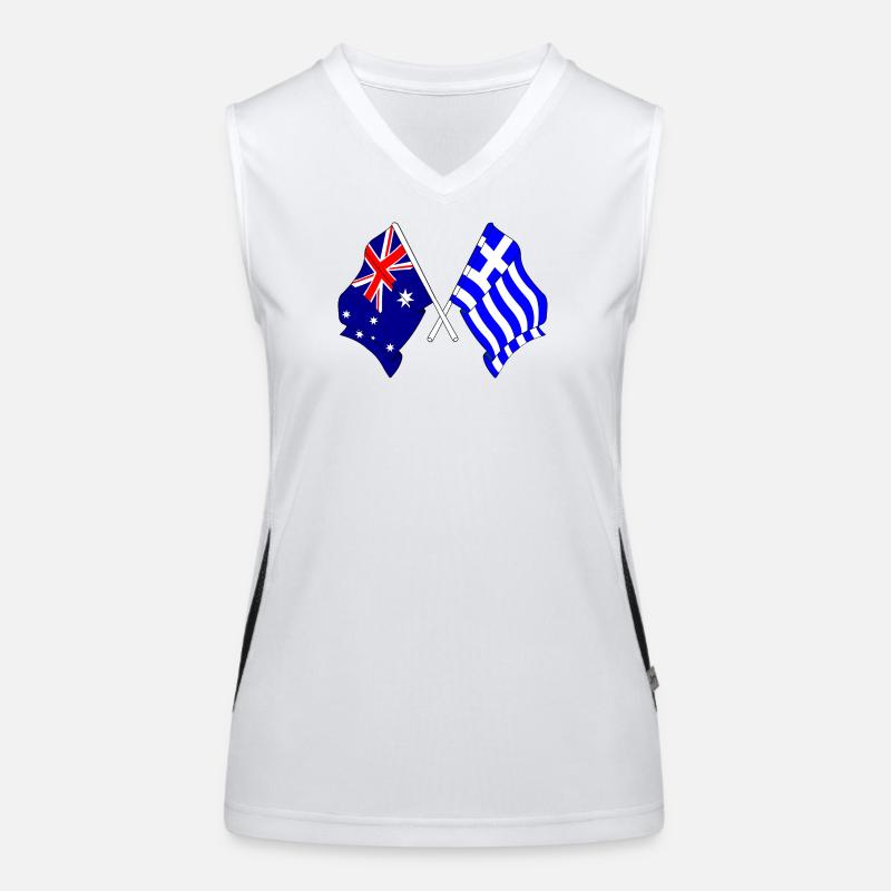 Drapeau de l’Australie et drapeau de la Grèce Débardeur respirant contrasté Femme