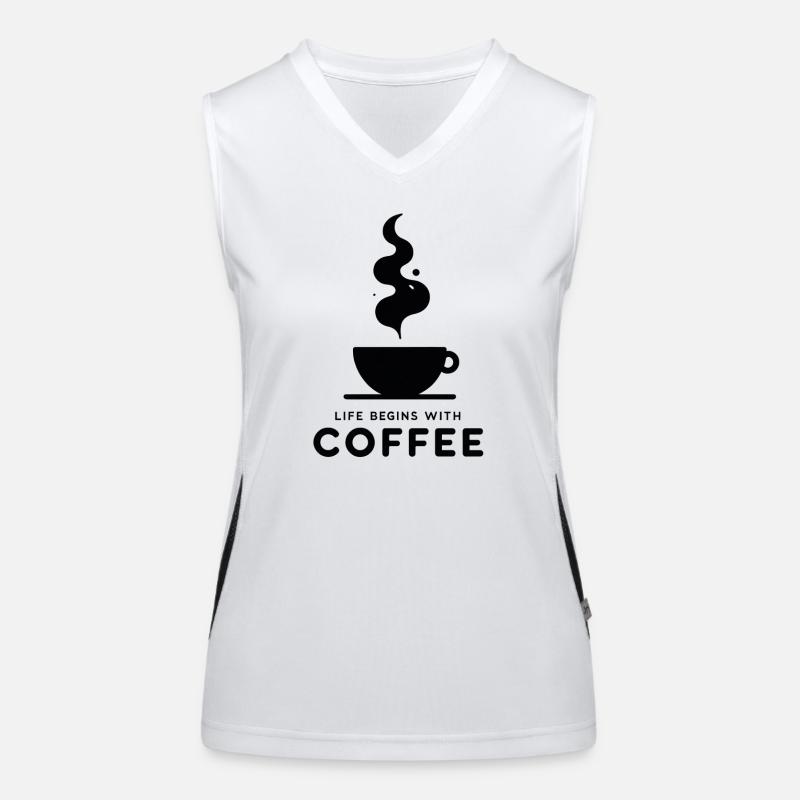 Kaffeebeginn: Leben beginnt Funktionelles Kontrast-Tank Top für Frauen