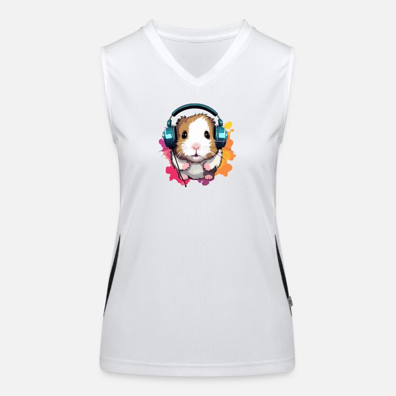 Hamster avec écouteurs Hamster nain Hamster doré Débardeur respirant contrasté Femme
