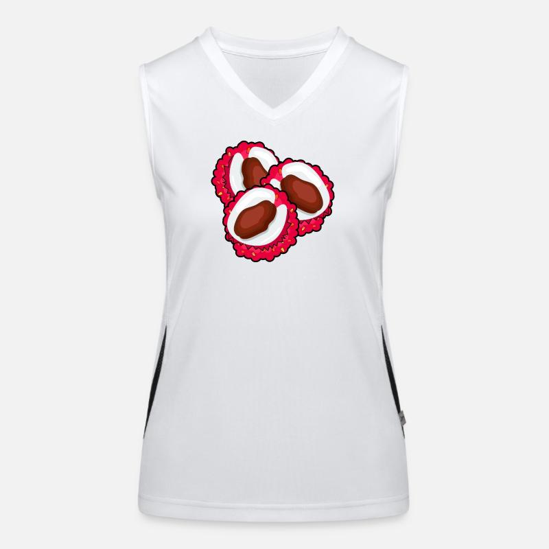 LYCHEE LITSCHI FRÜCHTE - OBST ESSEN Funktionelles Kontrast-Tank Top für Frauen