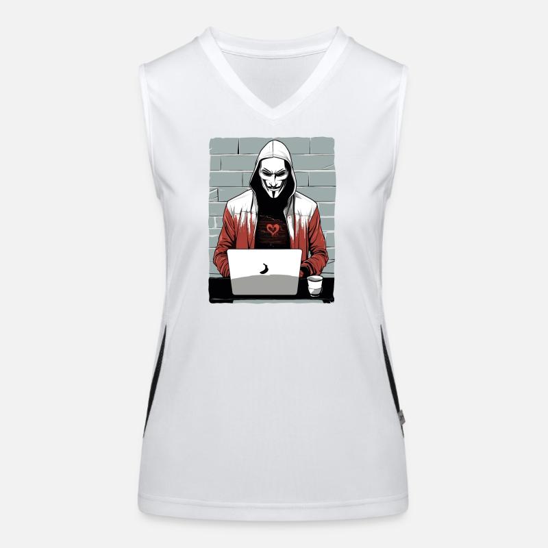 Anonymous Hacker Funktionelles Kontrast-Tank Top für Frauen