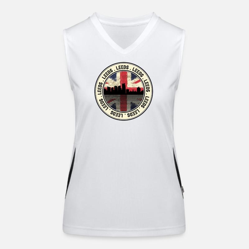 Leeds Skyline Gewerkschaftsabzeichen Funktionelles Kontrast-Tank Top für Frauen