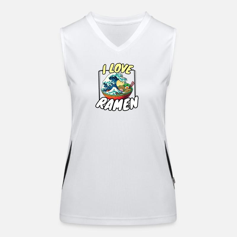 Ich liebe Ramen Funktionelles Kontrast-Tank Top für Frauen