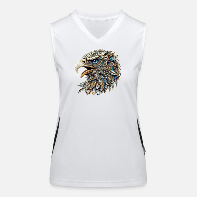 Eagle decorated with Mandalas Women's Functional Contrast Tank Top