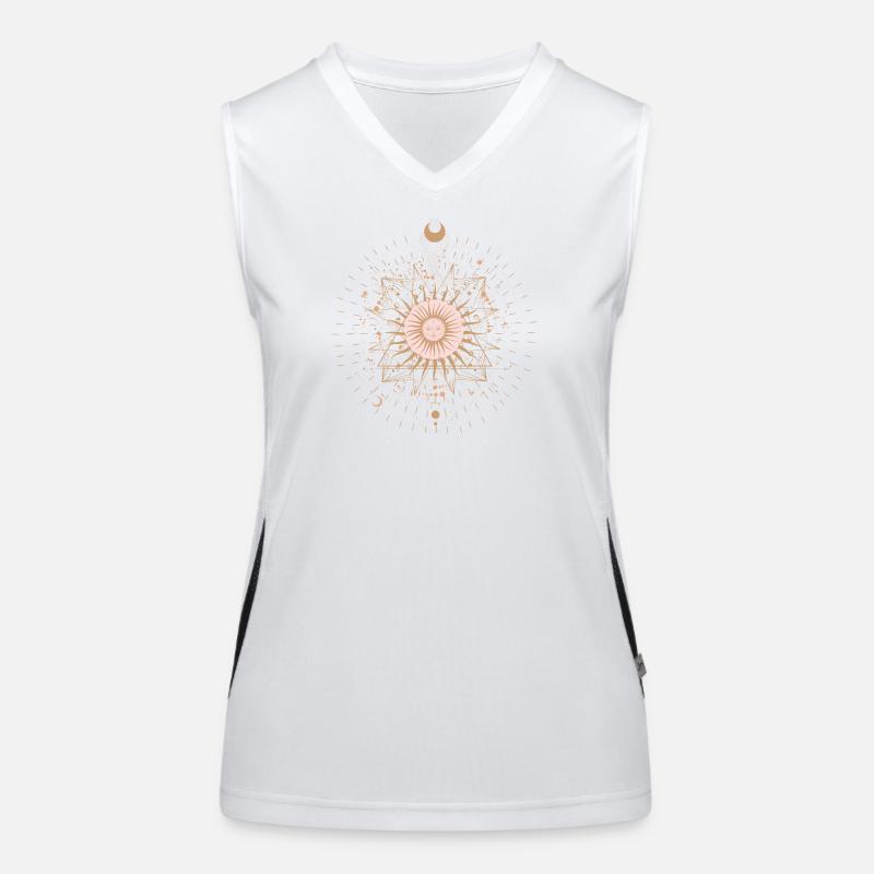Sonnen-Mandala-Strahlen Funktionelles Kontrast-Tank Top für Frauen