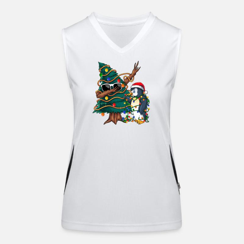 Dapping Tannenbaum -Dapping Weihnachtspullover Funktionelles Kontrast-Tank Top für Frauen