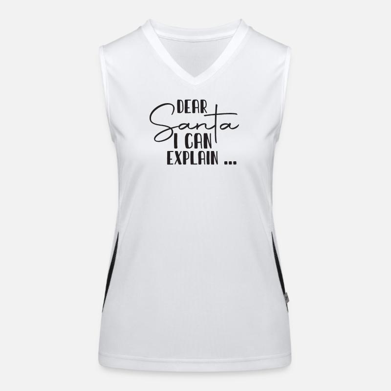 Dear Santa I Can Explain Women's Functional Contrast Tank Top