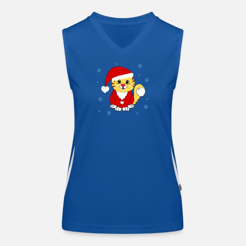 weihnachtskater Funktionelles Kontrast-Tank Top für Frauen