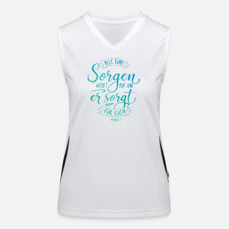 Cast all your sorrows on him Women's Functional Contrast Tank Top